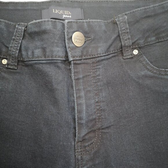 Liquid X Jeans Ladies Size 15/16 Dark Wash Flare Legs Blue Jeans - Picture 6 of 15